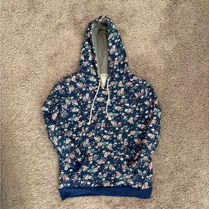 Ella Bella Nursing Navy Floral Hoodie with Pink and White Blooms